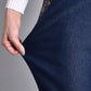 Damen-Jeans mit Seitentaschen und elastischer Taille💖Kaufe 2 Kostenlosen Versand🔥